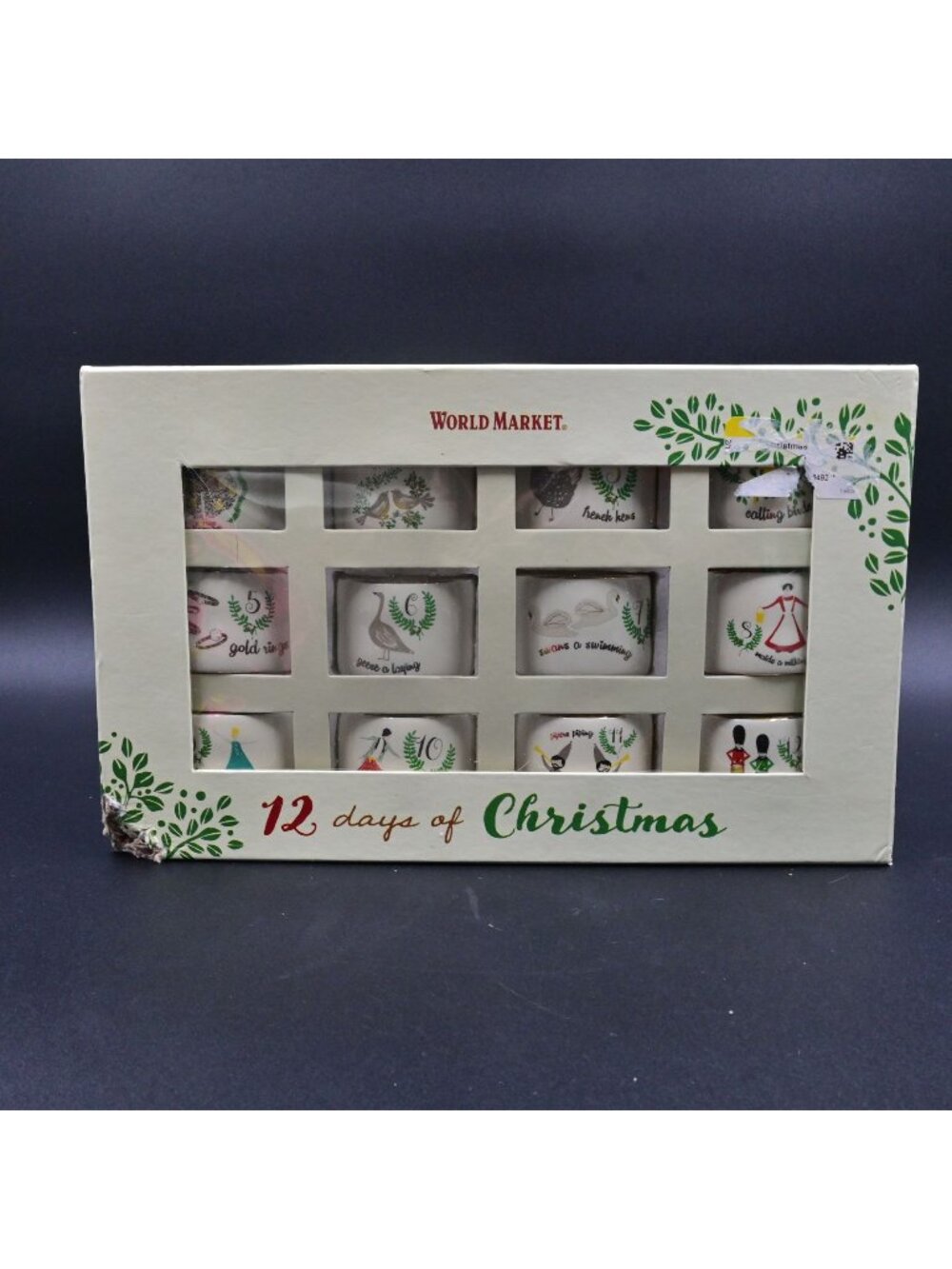 World Market 12 Days Of Christmas Napkin Rings Set Of 12 Ceramic Holiday Decor